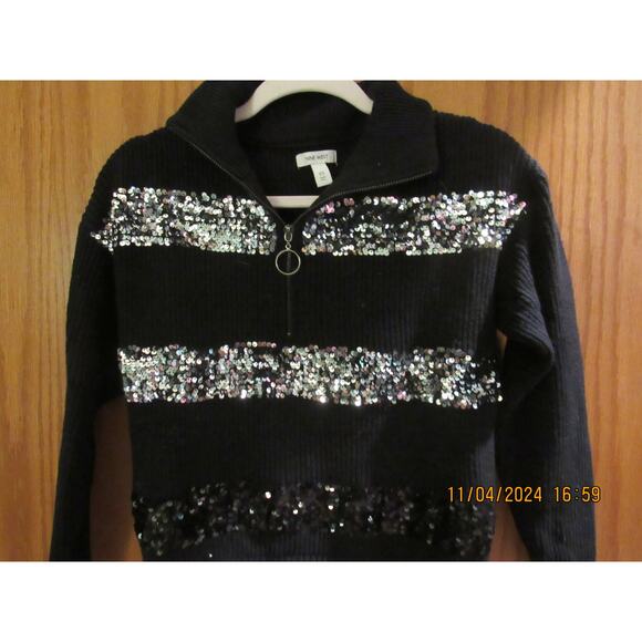 Nine West Glitter-Kissed Sweater – Small, ¾ Zip Style - Picture 4 of 5